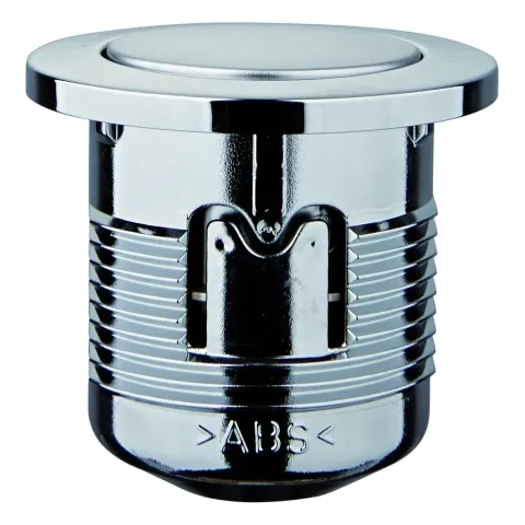 Druckknopf und Rosette 37115, zum Servo-Set, für aufgesetzte Keramik-Spülkästen, Deckelbohrung Ø 40 mm, mattchrom/chrom