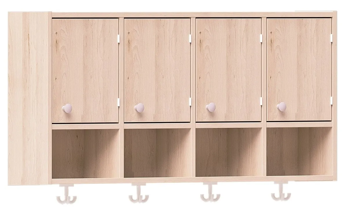 Marlower Möbel Garderobenablage “Funktionell” mit Doppelfächer, Tür und Dreifachhaken