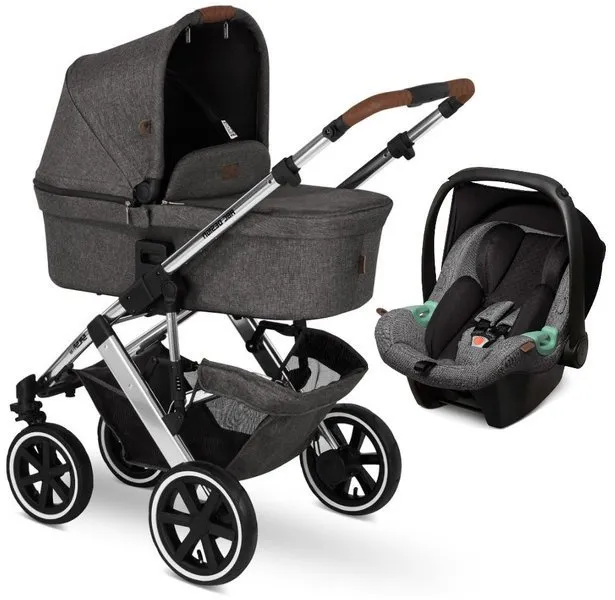 ABC Design Salsa 4 Air Deep Kinderwagen + Tulip Autositz 0-13 kg Diamond Edition - Asphalt