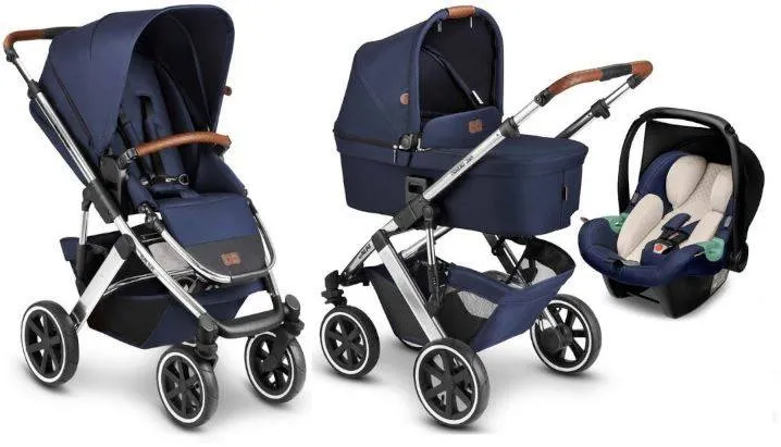ABC Design Salsa 4 Air Kinderwagen Deep Sleeper + Tulip Autositz 0-13 kg Set 3-in-1 Diamond Edition - Navy
