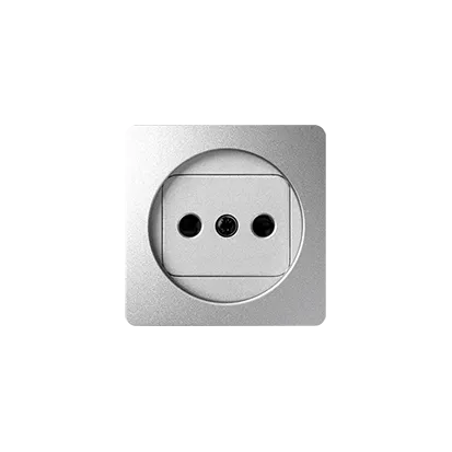 Abdeckung für eine ungeschützte Einzelsteckdose mit Aluminiumblenden Simon 82