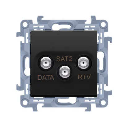 Antennendose RTV-DATA-SAT End (Modul) 1,5 dB matt schwarz Simon 10