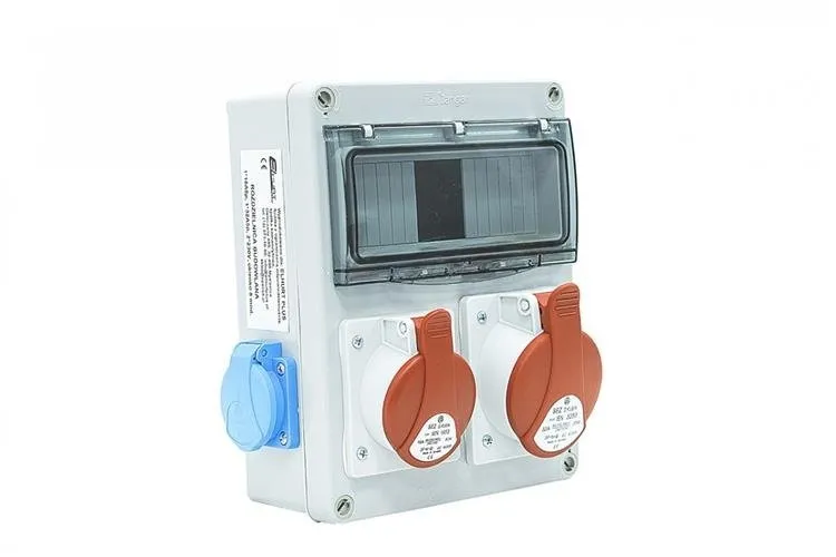 Ausgestattetes Gebäudeschaltgerät IP44 16A/5P, 32A/5P, 2x230V, Fenster 8 Mod.