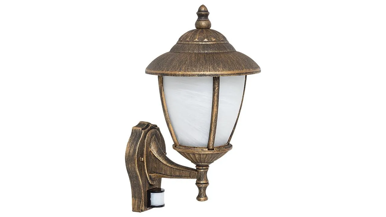 Außenwandleuchte mit Bewegungsmelder MADRID E27 antikgold IP43 Rabalux 7836