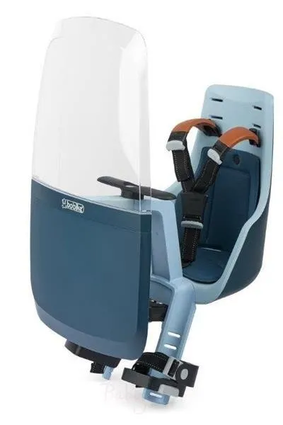 Bobike Mini Exklusiver Fahrradsitz + Schutz weiß-rot ||  Denim Deluxe