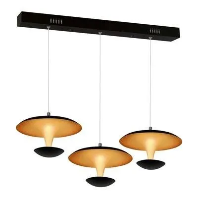 COSTA schwarz LED-Pendelleuchte 3x 12W 4000K 2520lm IP20 Milagro