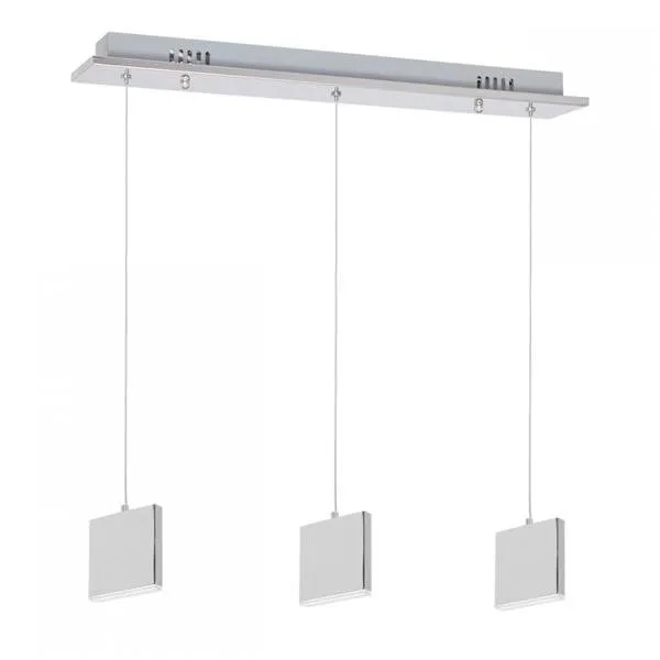 CUADRA 3X5W LED-Pendelleuchte IP20 4000K chrom Milagro