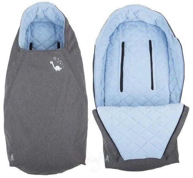 CUDDLECO wasserdichter Kinderwagen-Fußsack Grau-Blau