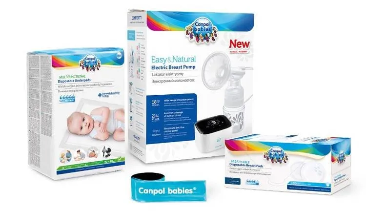Canpol Babys Milchpumpe Easy & Natural 12/207 + KOSTENLOSE Laktationspads + multifunktionale Hygienepads + reflektierendes Band