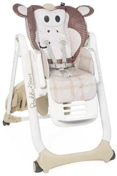Chicco Polly 2 Start 4 Räder Fütterung Stuhl Affe