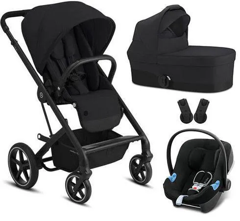 Cybex Balios S Lux + Aton B I-Size Kinderwagen + 0-13kg Autositz + Adapter Deep Black
