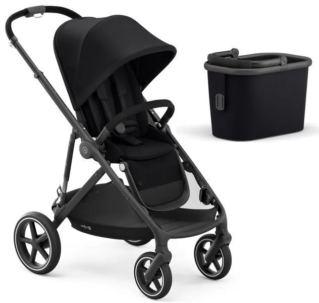 Cybex Gazelle S Kinderwagen Deep Black Gestell Schwarz