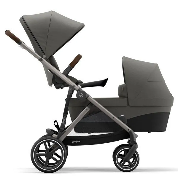 Cybex Gazelle S Twin Kinderwagen Jahr für Jahr Soho Grau Rahmen Taupe