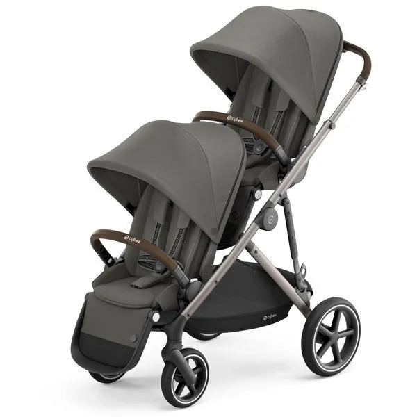 Cybex Gazelle S Twin Kinderwagen Kinderwagen Soho Grau Rahmen Taupe