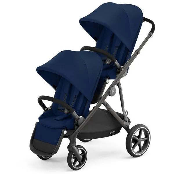 Cybex Gazelle S Twin Kinderwagen Marineblau Rahmen Schwarz