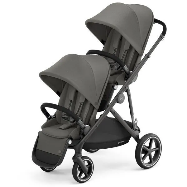 Cybex Gazelle S Twin Kinderwagen Soho Grau Rahmen Schwarz