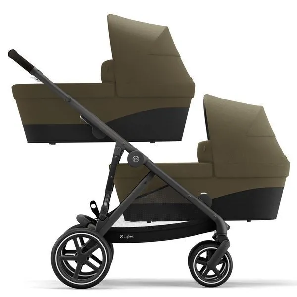 Cybex Gazelle S Zwillingskinderwagen Classic Beige Gestell Schwarz