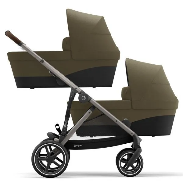 Cybex Gazelle S Zwillingskinderwagen Classic Beige Gestell Taupe