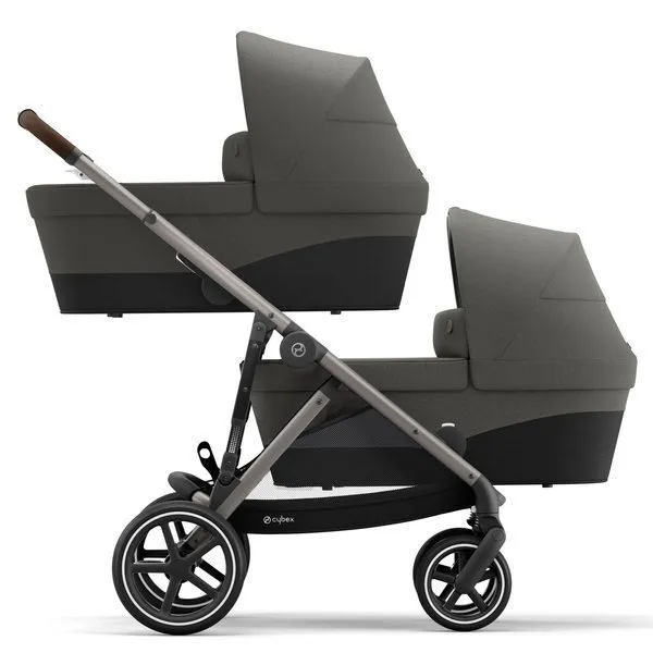 Cybex Gazelle S Zwillingskinderwagen Soho Grau Gestell Taupe