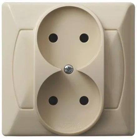 Doppelsteckdose beige Ospel Akcent GP-2A/01