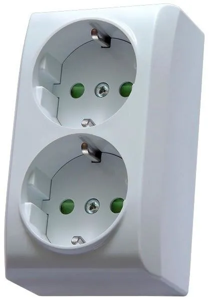 Doppelsteckdose mit Erdung Schukound mit Kinderschutz weiss Ospel Bis GN-2BSP/00