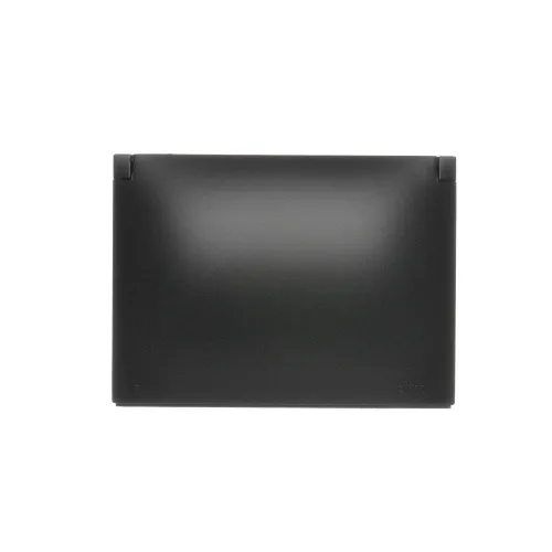 Doppelte Schuko Steckdose mit Abdeckungen (komplettes Produkt) 16A 250V matt schwarz Simon 10