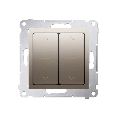 Doppelter Jalousie-Schalter (Modul) und Aufdruck Gold (1-0-2) Kontakt Simon 54 Premium DZW2.01/44