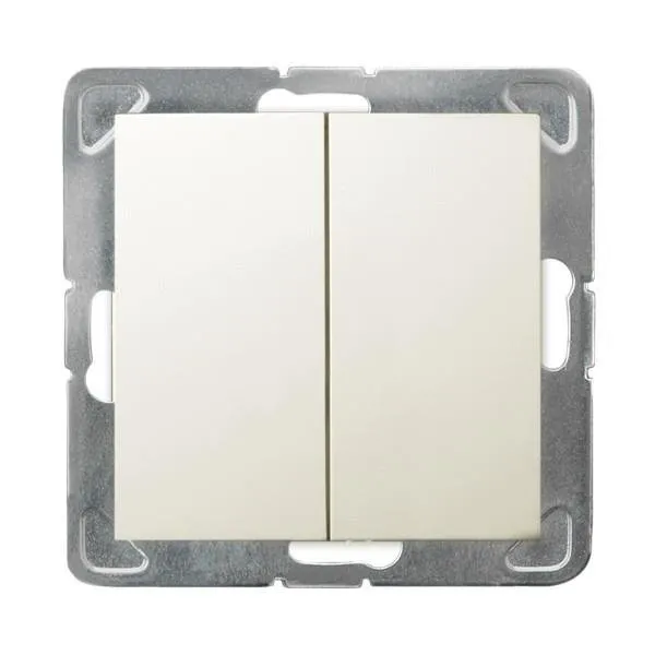 Doppelwechselschalter Lüsterklemme ecru Ospel Impression ŁP-2Y/m/27
