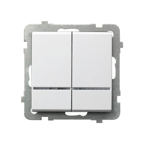 Doppelwechselschalter Lüsterklemme mit Hintergrundbeleuchtung orange weiss Ospel Sonata ŁP-2RS/m/00