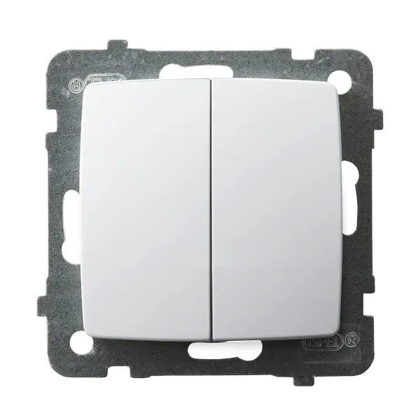 Doppelwechselschalter Lüsterklemme weiss Ospel Karo ŁP-2S/m/00