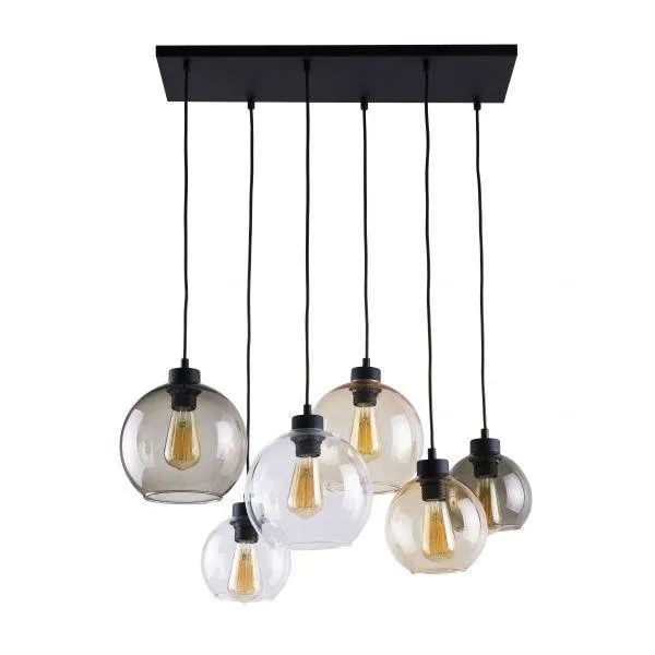 E27 Transparente Cubus 6X Pendelleuchte TK Lighting