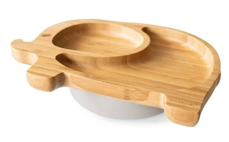 Eco Rascals Bambus-Schale mit Saugnapf Elefant Grau