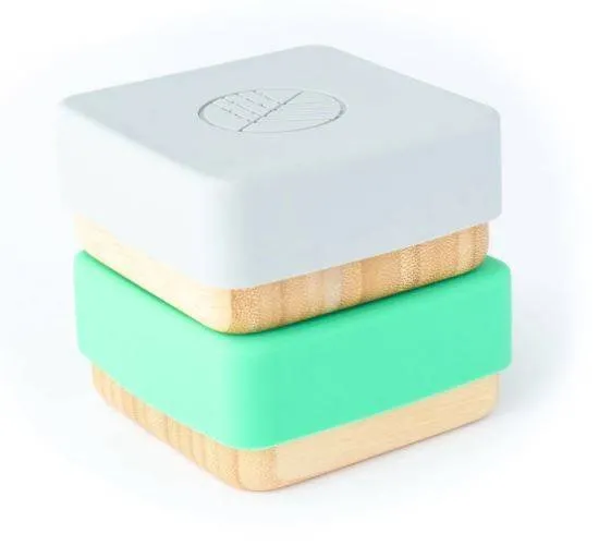 Ecorascals Bambus-Snack-Behälter 2 Stk. Grau-Grün