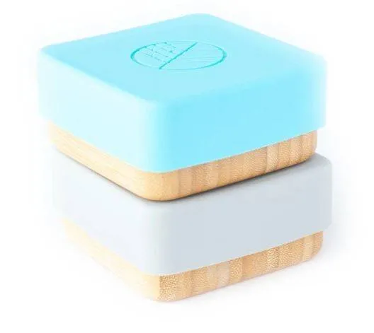 Ecorascals Bambus-Snack-Behälter 2 Stk. Grau-blau