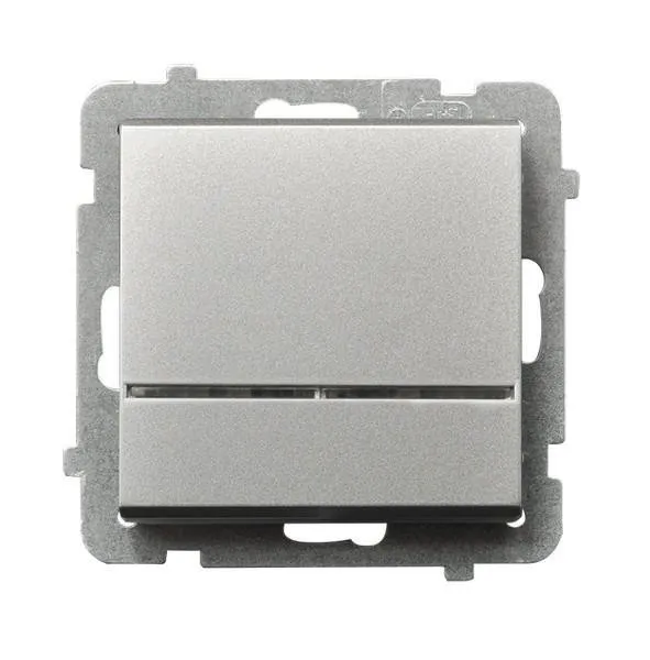 Einpoliger Schalter mit Hintergrundbeleuchtung blau Silber matt Ospel Sonata ŁP-1RS/m/38