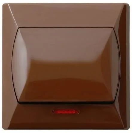 Einpoliger Schalter mit Hintergrundbeleuchtung orange braun Ospel Akcent ŁP-1AS/24