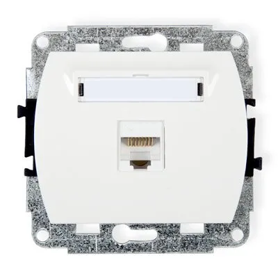 Einzelner Computer-Steckdosenmechanismus 1xRJ45, Kat. 5e, 8-polig weiß GK-1
