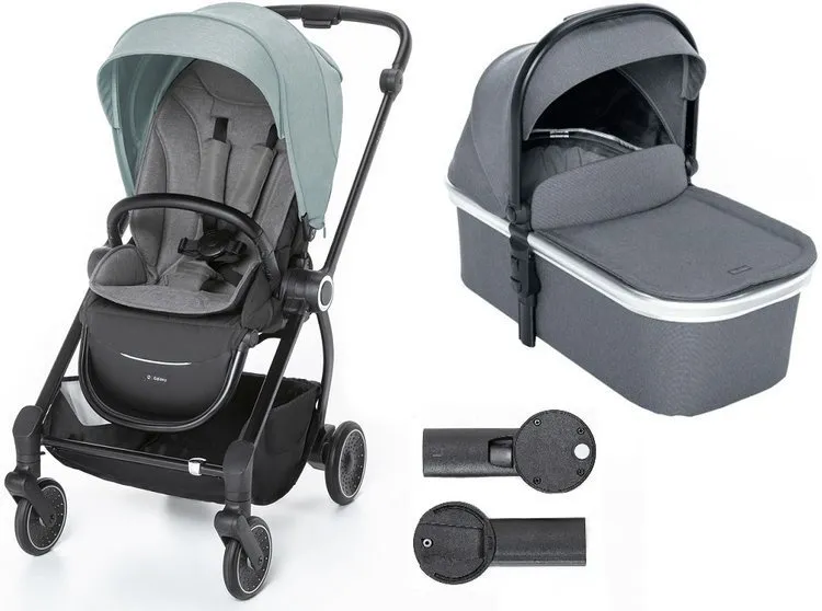 Espiro Galaxy Kinderwagen + Una Babytragetasche + Adapter 2-in-1 Set 05 Turquoise Island + Graphite Street