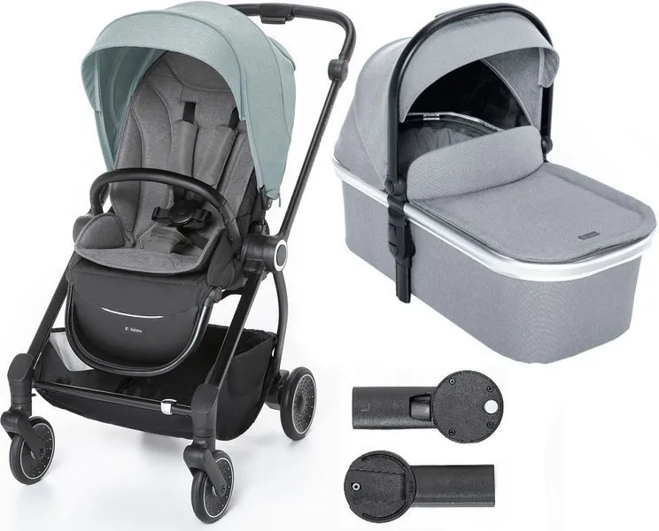 Espiro Galaxy Kinderwagen + Una Tragetasche + Adapter 2-in-1 Set 05 Turquoise Island + Grey Center
