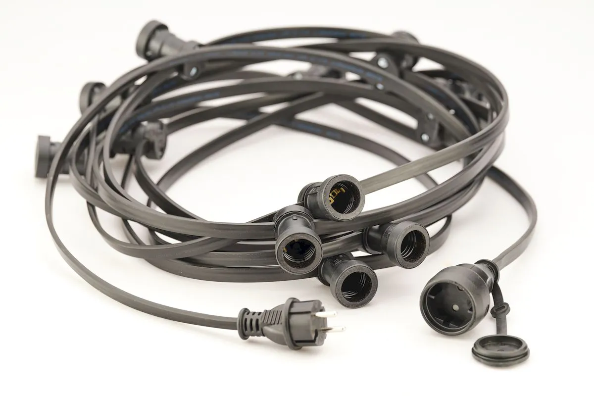 Garten Girlande schwarz 10x E27 15W 4341 TK Lighting