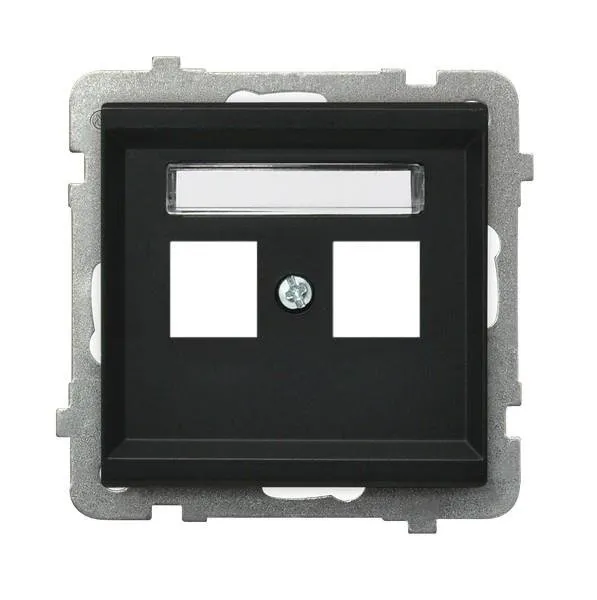 Gehäuse für doppelte Steckdose Keystone Typ schwarz metallic Ospel Sonata GPK-2R/p/33