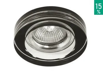 Glas-Halogen-Leuchte, SS-31 CH/TR, MR16 12V, rund schwarz, 2228730 Candellux