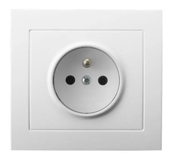Gniazdo pojedyncze z uziemieniem biały Ospel Kier GP-1WZ/00