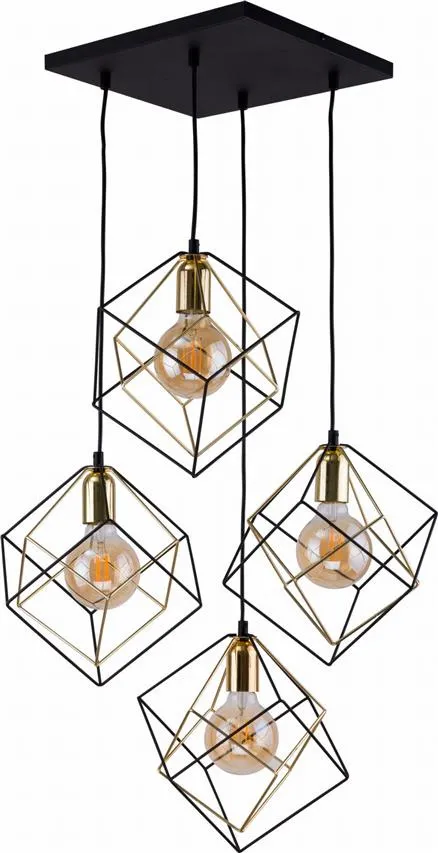 Hängeleuchte ALAMBRE schwarz, gold 4x E27 60W 2778 TK Lighting