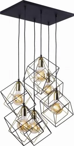 Hängeleuchte ALAMBRE schwarz, gold 6x E27 60W 2779 TK Lighting