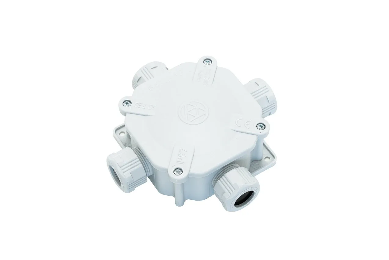 Hermetisches Gehäuse mit Verschraubungen, 4xPG, 11P, 90x90, IP67, 6455-11P, SEZ