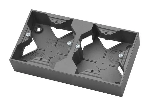 Installationsdose 2-fach grau matt Ospel Aria PNP-2U/70