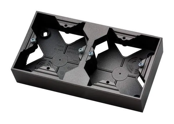 Installationsdose 2-fach schwarz metallic Ospel Aria PNP-2U/33