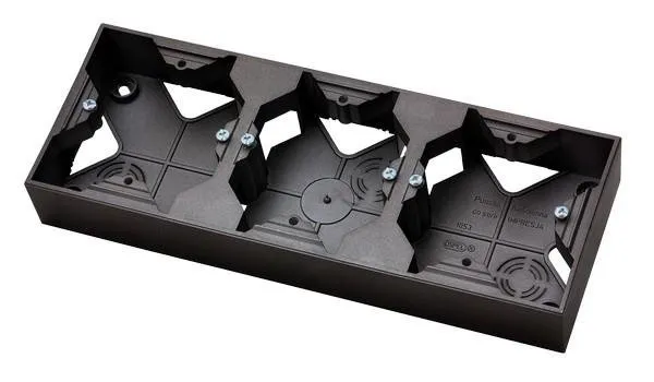 Installationsdose 3-fach schwarz metallic Ospel Aria PNP-3U/33