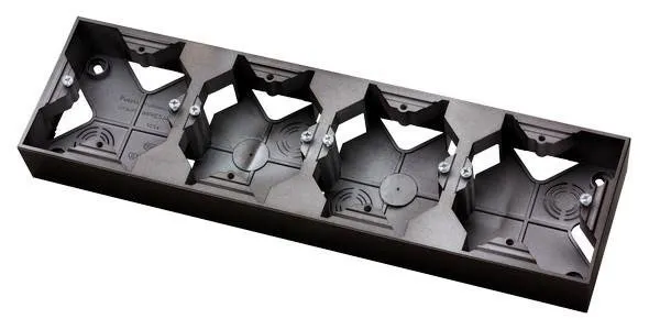 Installationsdose 4-fach schwarz metallic Ospel Aria PNP-4U/33